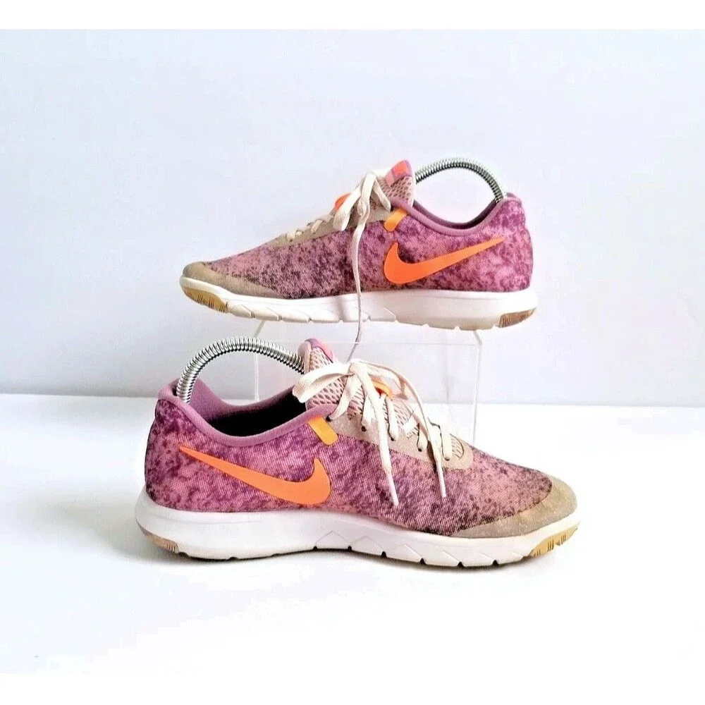 NIKE Flex Experience RN 6 Iced Lilac Bright Mango Running Shoes Sneakers US 8.5